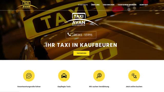 Webseite für Taxidienst